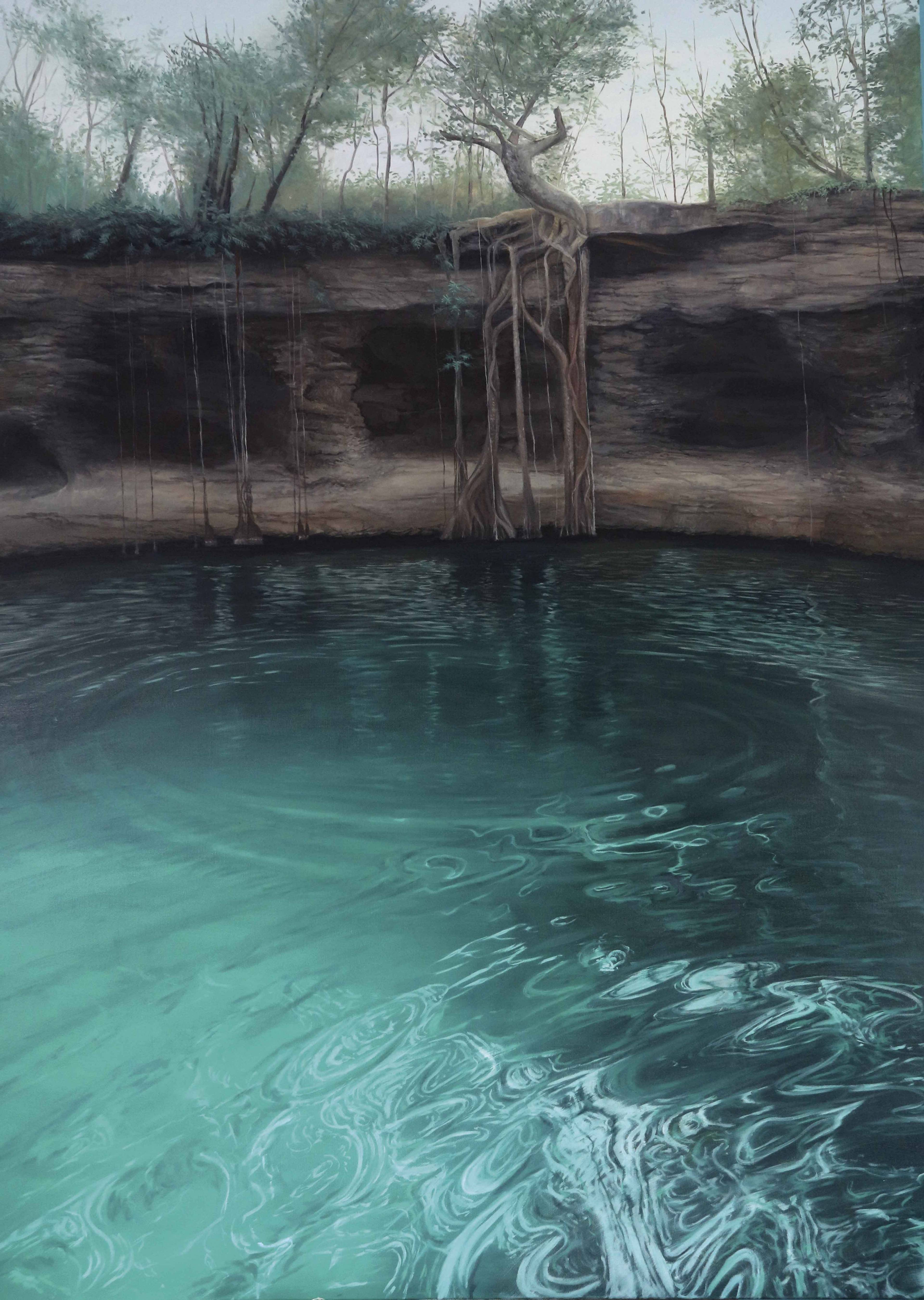 Ivana-Bachová,-Cenote,-2023,-150x110cm,-olej-na-plátně