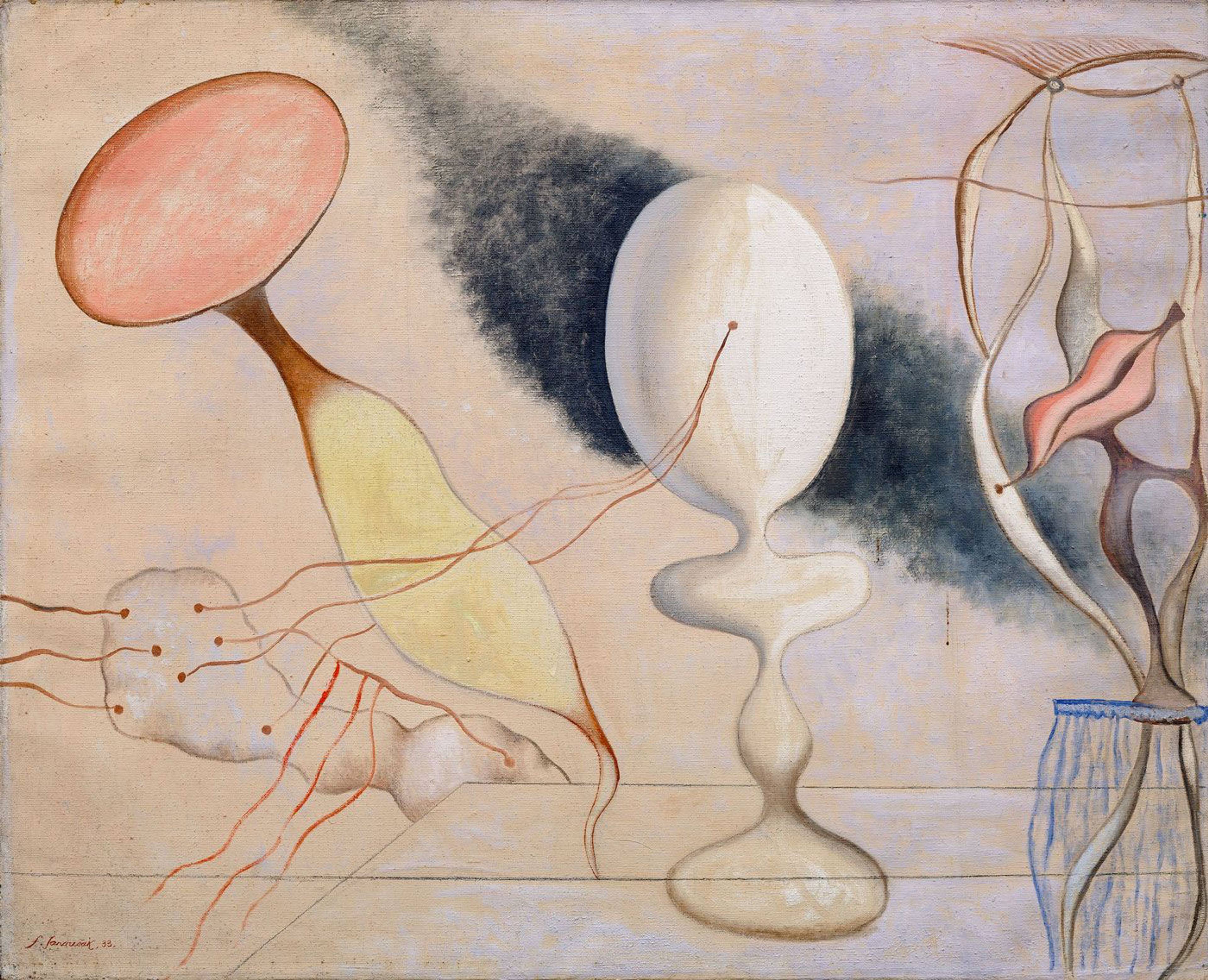 Frantisek_Janousek_Interier_s_lampou_olej_na_platne_81x100cm_1933